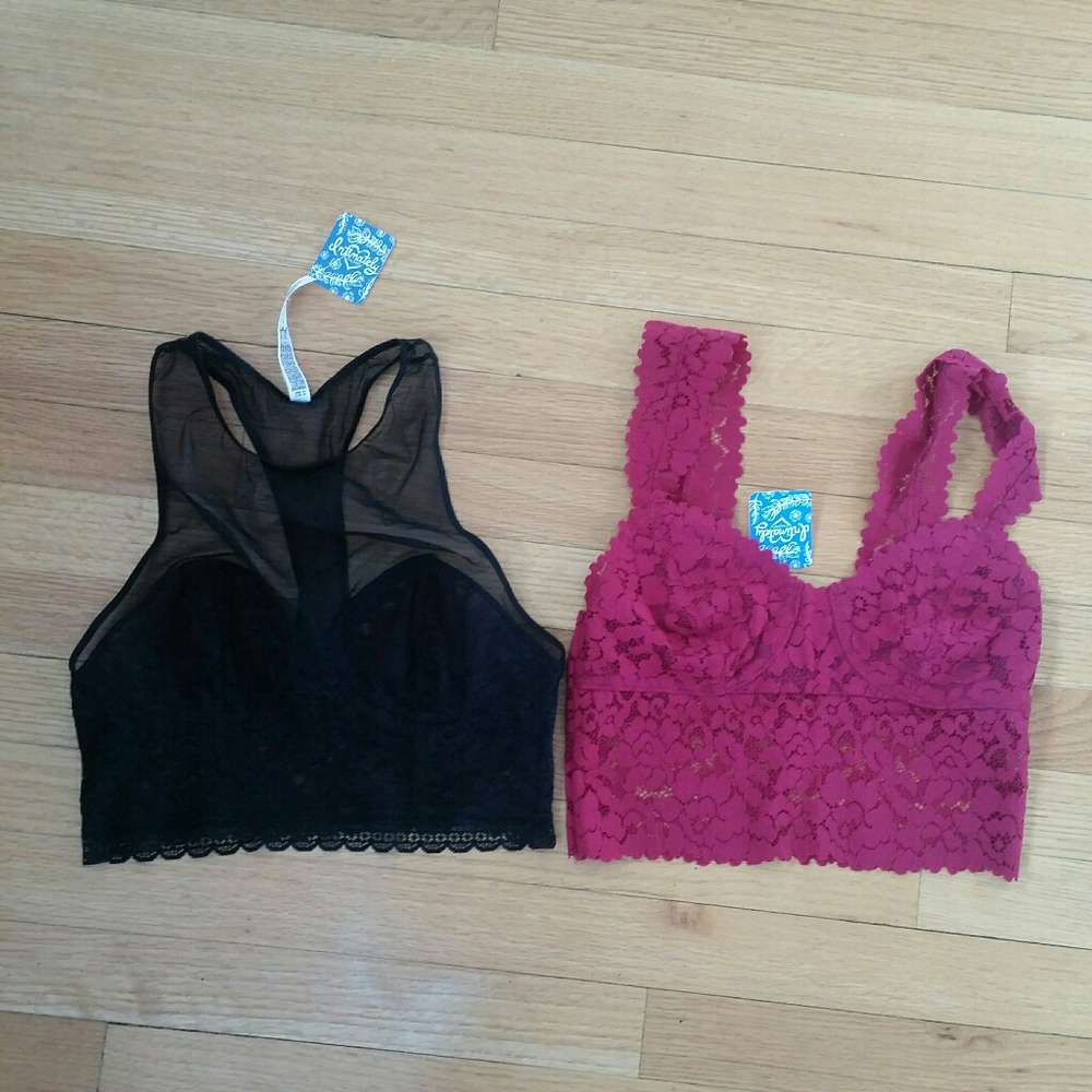 (nwt) Two Free People Long Line Bralettes